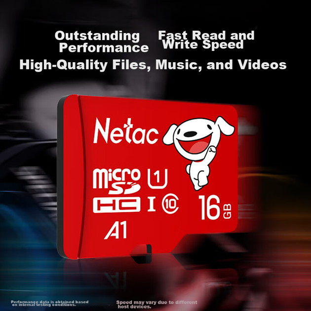 Карта пам'яті Netac та JOY TF (MicroSD) 16 ГБ, спільного бренду, серія U1 C10 A1 P500, швидкість читання 98 МБ/с, відеореєстратор та камера спостереження - изображение 7