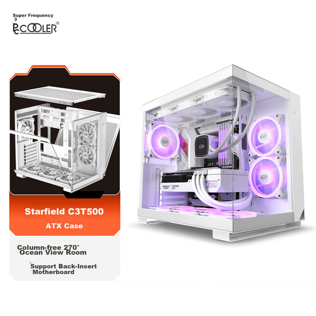 Корпус PCCOOLER Starfield C3 T500 WH Seaside View White - Фото 4 Корпус PCCOOLER Starfield C3 T500 WH Seaside View White - изображение 4