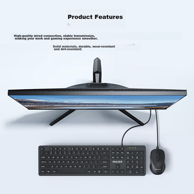 Дротова клавіатура Lenovo Ecosystem Brand Yinengzhe, повнорозмірна клавіатура для бізнесу та офісу, сумісна з настільними комп'ютерами та невеликими ноутбуками, біла K301. - зображення 11