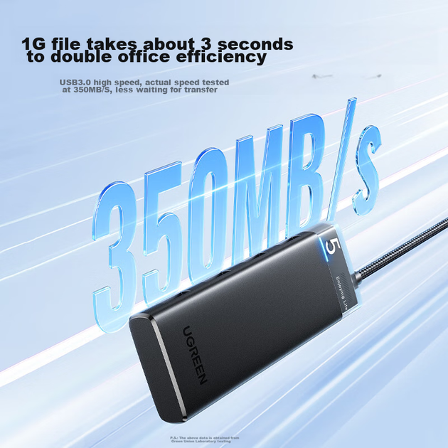 Багатопортовий розширювальний док-станція UGREEN USB Hub 3.0, 4-портовий розгалужувач-хаб, подовжувач-кабель-адаптер для ноутбука з кількома портами - Фото 5 Багатопортовий розширювальний док-станція UGREEN USB Hub 3.0, 4-портовий розгалужувач-хаб, подовжувач-кабель-адаптер для ноутбука з кількома портами - изображение 5