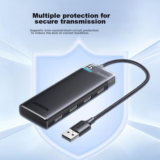 Багатопортовий розширювальний док-станція UGREEN USB Hub 3.0, 4-портовий розгалужувач-хаб, подовжувач-кабель-адаптер для ноутбука з кількома портами - Фото 9 Багатопортовий розширювальний док-станція UGREEN USB Hub 3.0, 4-портовий розгалужувач-хаб, подовжувач-кабель-адаптер для ноутбука з кількома портами - изображение 9