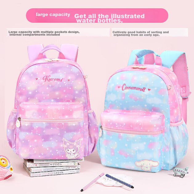 Детский рюкзак Hello Kitty Kuromi для девочек, мультяшный рюкзак для детей от 2 до 6 лет, сумка через плечо для детей, DB96586B, фиолетовый. - изображение 7