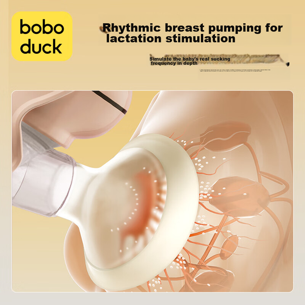 Электрический молокоотсос Boboduck, полностью автоматический, односторонний, встроенный, портативный, беспроводной, F5002, розовый, полипропилен. - изображение 8