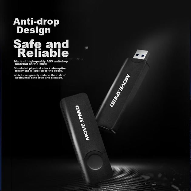 Флеш-накопитель MOVE SPEED 64 ГБ USB 2.0, поддержка подачи заявок, подключение и использование без установки драйверов, стабильное чтение и запись, помощь в корпоративных тендерах, серия Black Knight. - изображение 6