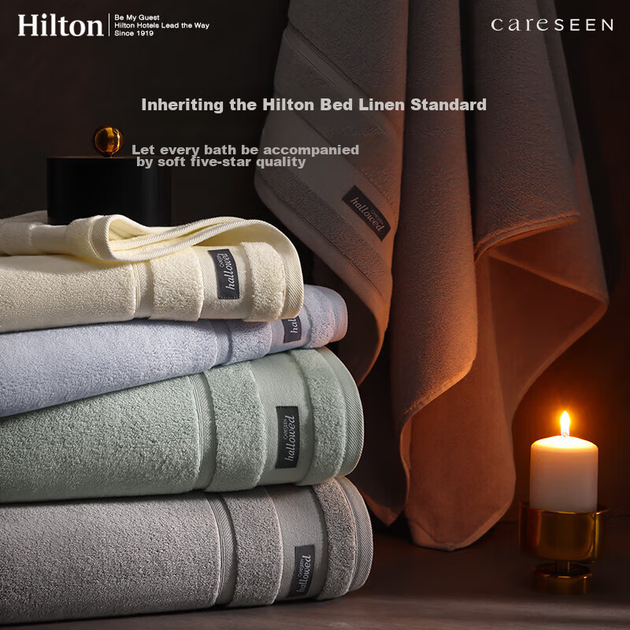 Полотенце банное Canasin Hilton 32S хлопковое, зеленое, 150×80 см - изображение 4