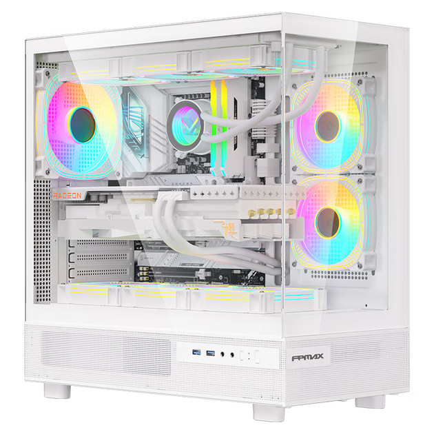 Корпус FPMAX Time Crystal Z8 Seaside View, материнская плата ATX, игровой ПК, настольный компьютер, поддержка быстросъемного крепления на 270°, система водяного охлаждения Seaside View 360, белый. - изображение 4
