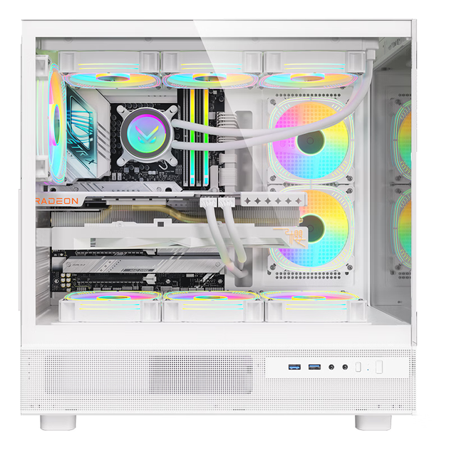Корпус FPMAX Time Crystal Z8 Seaside View, материнская плата ATX, игровой ПК, настольный компьютер, поддержка быстросъемного крепления на 270°, система водяного охлаждения Seaside View 360, белый. - изображение 5