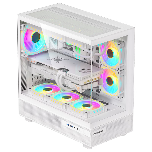 Корпус FPMAX Time Crystal Z8 Seaside View, материнская плата ATX, игровой ПК, настольный компьютер, поддержка быстросъемного крепления на 270°, система водяного охлаждения Seaside View 360, белый. - изображение 6