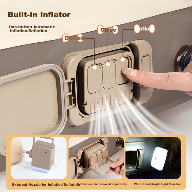 Автоматичний надувний матрац Suncojia, спорядження для кемпінгу на природі, спорядження для пікніка та кемпінгу, домашній надувний матрац, вологонепроникний килимок, спальний килимок, килимок для підлоги - зображення 5