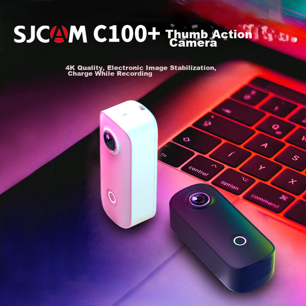 SJCAM C100+ Екшн-камера розміром з великий палець для мотоцикла, відеореєстратор, вид від першої особи, кріплення на голову, спортивна велосипедна камера без карти пам'яті - зображення 5