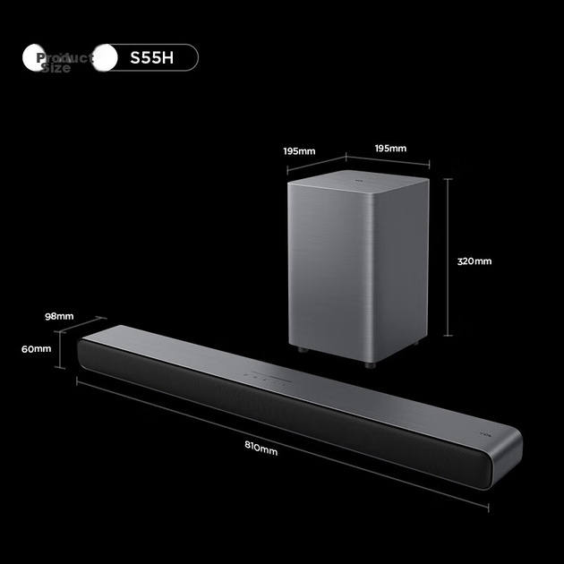 Саундбар TCL S55H з Dolby Atmos DTS Virtual:X, потужним незалежним сабвуфером 220 Вт, комплект розумних Bluetooth-колонок для домашнього кінотеатру - зображення 9