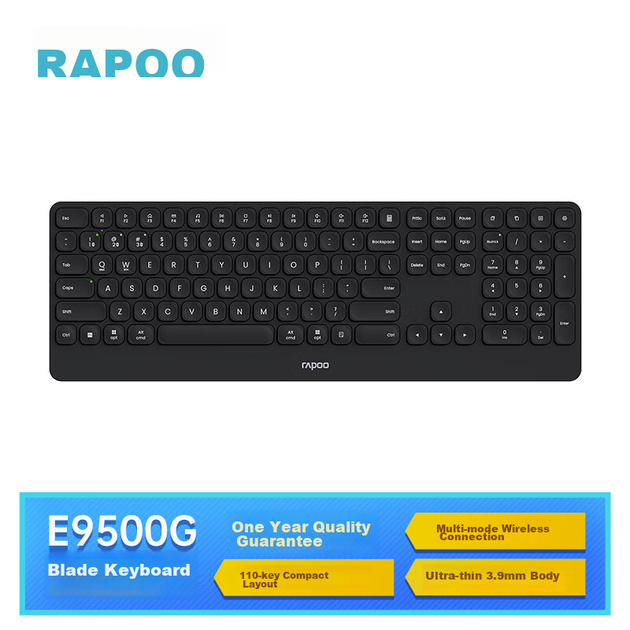 Клавиатура беспроводная Rapoo E9500G Bluetooth/Wireless Dark Grey - изображение 2