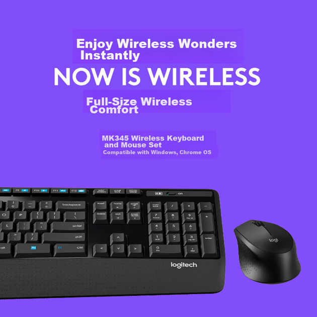 Комплект Logitech MK345 клавиатура+мышь беспроводные офисные - изображение 5