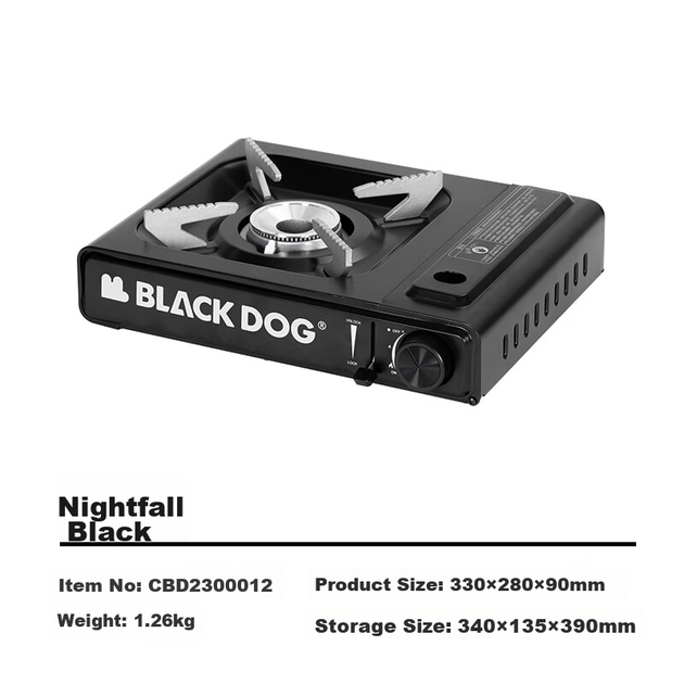 Портативна газова плита Black Dog 3100 Вт високої потужності, зовнішня кемпінгова плита, вибухобезпечна магнітна газова плита, нічний чорний колір - изображение 4