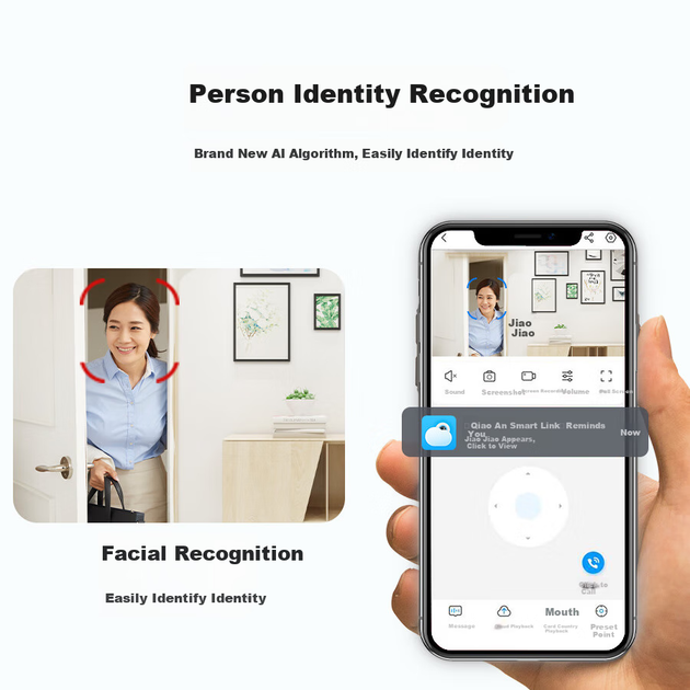 JOOAN 8-мегапиксельная камера видеонаблюдения, беспроводная сеть Wi-Fi, HD ночное видение, обзор на 360 градусов без слепых зон, панорамное PTZ-управление для дома, видеонаблюдение с искусственным интеллектом, удаленный мониторинг через смартфон - Фото 6 JOOAN 8-мегапиксельная камера видеонаблюдения, беспроводная сеть Wi-Fi, HD ночное видение, обзор на 360 градусов без слепых зон, панорамное PTZ-управление для дома, видеонаблюдение с искусственным интеллектом, удаленный мониторинг через смартфон - изображение 6