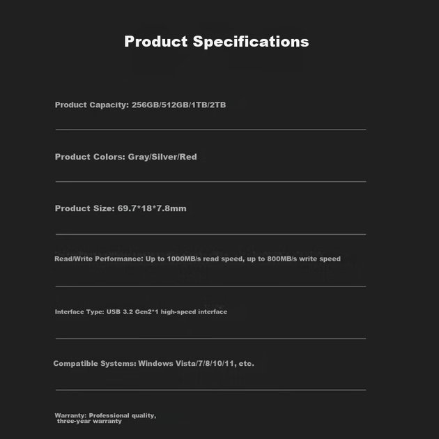 Портативный SSD-накопитель Thinkplus Lenovo, 128 ГБ, скорость передачи данных 1000 МБ/с, USB 3.2, большой емкости, подходит для телефона, компьютера и офиса, TU100Pro, серый. - изображение 8