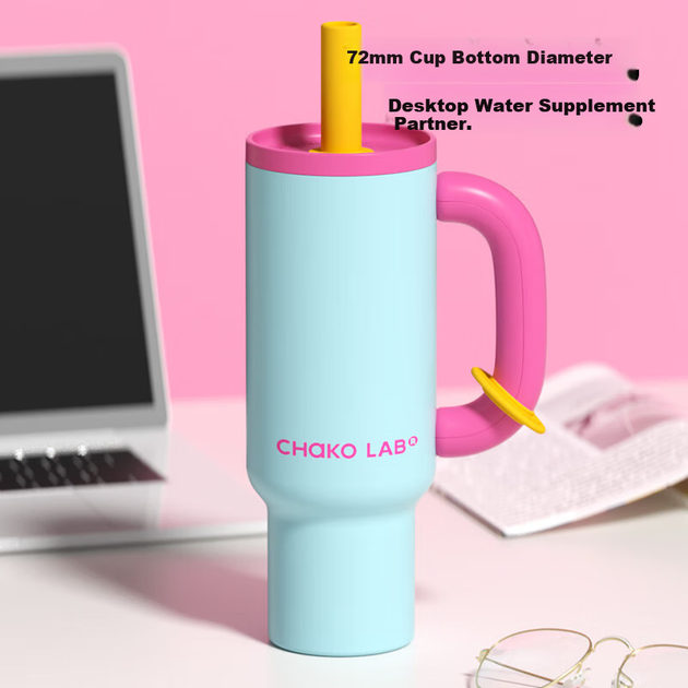 Chakolab Office солом'яна пляшка для льоду King Cup великої ємності з нержавіючої сталі, ізольована пляшка для води для жінок, автомобільне використання King Cup - зображення 5