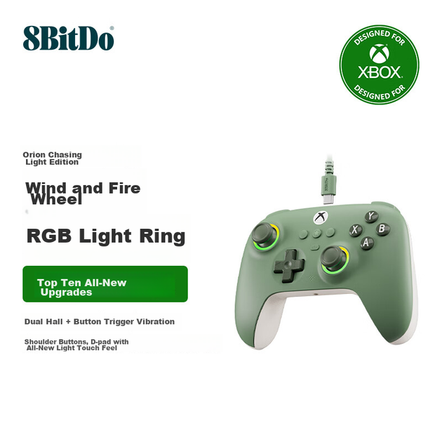 Дротовий ігровий контролер 8BitDo Orion Pro, авторизований Microsoft контролер Steam Dual Hall для Xbox One PC для Silk Road, Monster Hunter World, Black Myth: Wukong - зображення 4