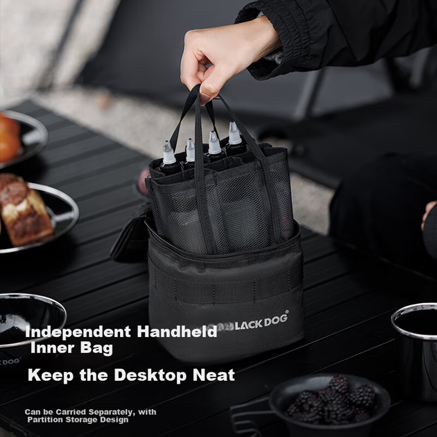 Набор портативных бутылочек для хранения специй Black Dog Outdoor Spice Storage Bag Portable Seasoning Bottles Set для кемпинга, барбекю и пикника, а также для использования с другими приправами. - Фото 4 Набор портативных бутылочек для хранения специй Black Dog Outdoor Spice Storage Bag Portable Seasoning Bottles Set для кемпинга, барбекю и пикника, а также для использования с другими приправами. - изображение 4
