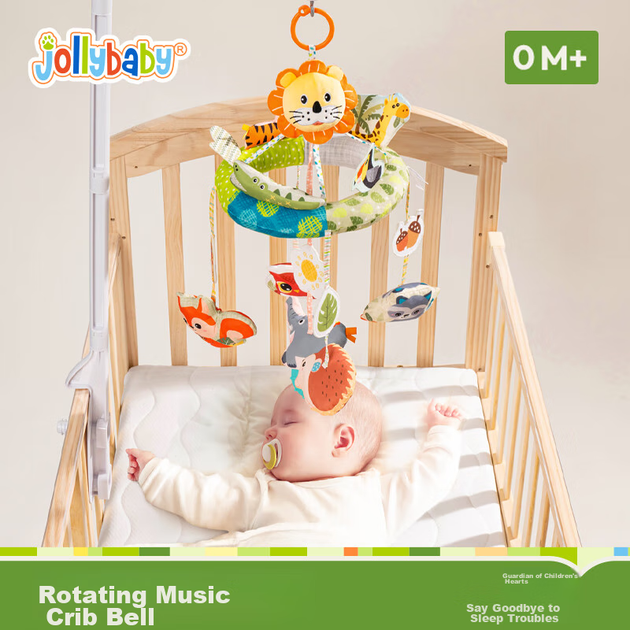 Мобільна ліжечко для новонароджених Jollybaby, підвісна обертова музична підвіска, іграшка для немовлят 0-1 рік, світ джунглів - зображення 9