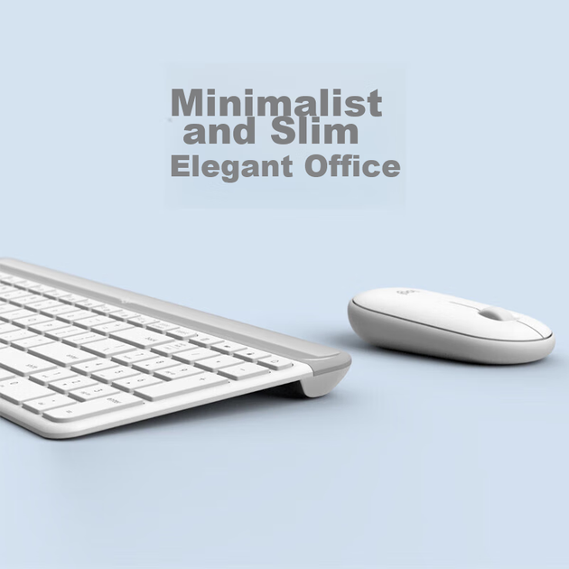 Комплект клавиатуры и мыши Logitech MK470 беспроводной с приемником 2.4 ГГц, мембранный, белый - изображение 5