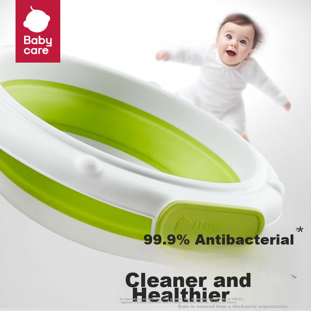 Складаний дитячий умивальник Babycare з гачком для підвішування, дизайн Starship, комплект з 2 предметів: миття обличчя + миття дна - зображення 5