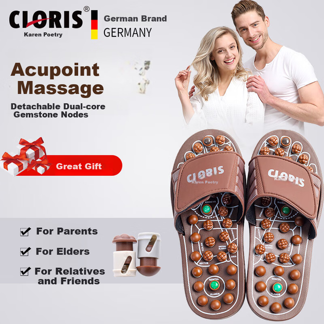 CLORIS [Защита цены 618] Массажные туфли для акупрессуры, массажные тапочки из нефрита, подарок на день рождения для родителей, праздничный подарок для мужа и жены, подарок на День святого Валентина M108-L - изображение 4