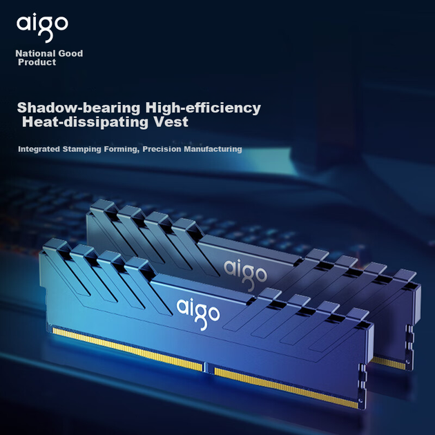 Модуль пам'яті Aigo 16 ГБ DDR4 3200 для настільних комп'ютерів, оперативна пам'ять з розподільником тепла, планка розширення комп'ютерної пам'яті, чорний колір Chengying, обладнання C16 Deepseek - зображення 6