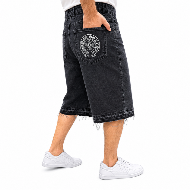 Чоловічі джинсові шорти Chrome Hearts сірі антрацит 30(Р) (1027-150-7 CH12) - зображення 4