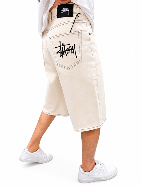 Чоловічі широкі шорти джинсові Stüssy бежеві 28(Р) (1027-462) - зображення 5