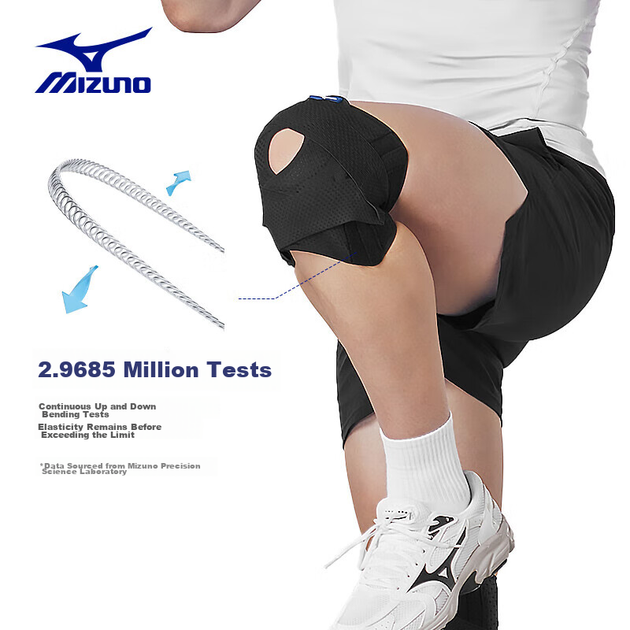 Наколенники спортивные Mizuno C2CSA529 компрессионные, с пружинной поддержкой, черные, M (обхват колена 31–36 см), 2 шт. - изображение 4