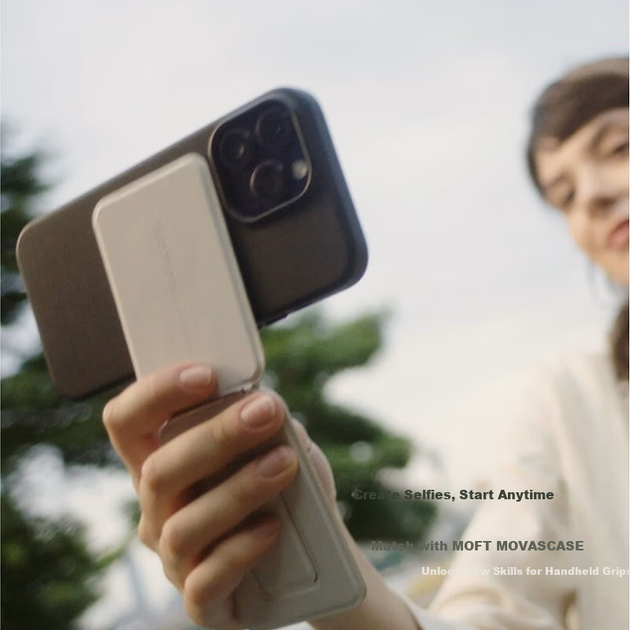 Магнитный штатив Moft для iPhone 15/Plus/Pro Max, для прямых трансляций, селфи, многофункциональный держатель для телефона с беспроводной зарядкой, совместимый с MagSafe, цвет: туманно-серый. - изображение 8