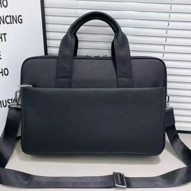 Шкіряна чоловіча ділова сумка для ноутбука 40x27x10, офісний портфель Tiding Bag 56901, чорний - Фото 1 Шкіряна чоловіча ділова сумка для ноутбука 40x27x10, офісний портфель Tiding Bag 56901, чорний - зображення 1