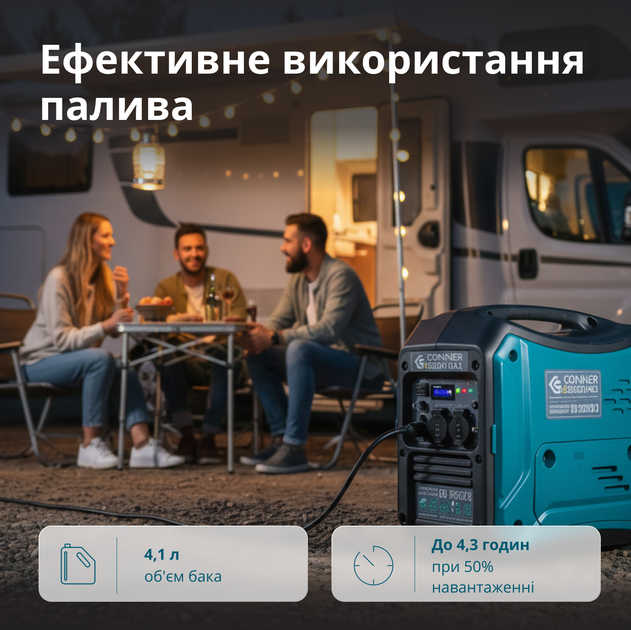 Генератор инверторный бензиновый Könner&Söhnen KS 3000i S Eco-Mode 3.3 кВт ~68 дБ 22.5 кг - изображение 4