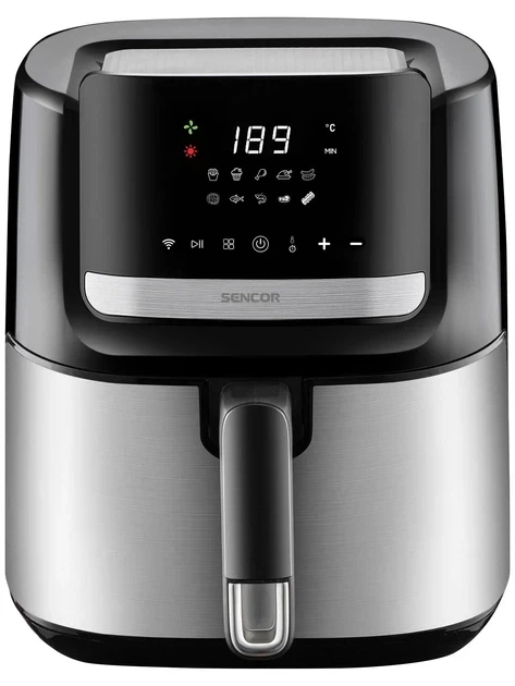 Аерогриль Air Fryer Sencor SFR6600SS 6.5 л великий кошик антипригарне покриття Сріблястий - зображення 2