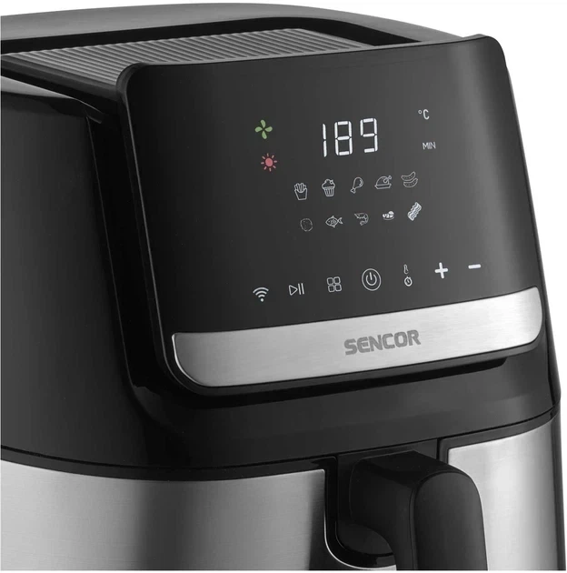 Аерогриль Air Fryer Sencor SFR6600SS 6.5 л великий кошик антипригарне покриття Сріблястий - зображення 4