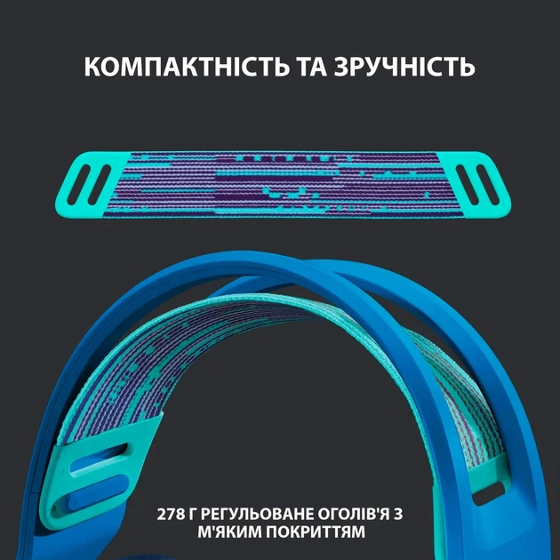 Ігрові навушники Logitech G733 Lightspeed Wireless RGB Blue - зображення 8