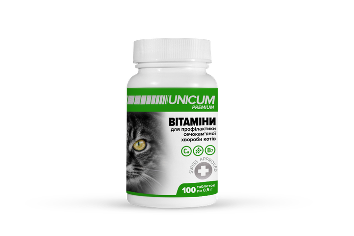 Вітаміни UNICUM premium для профілактики сечокам'яної хвороби котів 100 табл., 50г - изображение 2