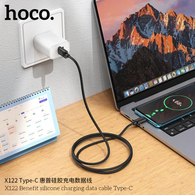 USB кабель Hoco X122, Type-C, 1.0 м., Черный - 679086 - Фото 5 USB кабель Hoco X122, Type-C, 1.0 м., Черный - 679086 - изображение 5
