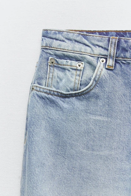 Джинси укорочені прямі Straight Cropped Zara 9863/059 XS/34 Блакитні (0986305940634) - Фото 8 Джинси укорочені прямі Straight Cropped Zara 9863/059 XS/34 Блакитні (0986305940634) - зображення 8