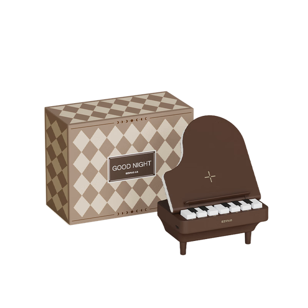 EZVALO Bluetooth-колонка-светильник в виде пианино, ночник с беспроводной зарядкой, рассеянный свет, настольная многофункциональная музыкальная лампа, стильный, креативный и практичный подарок на день рождения для мужчин и женщин. - изображение 9