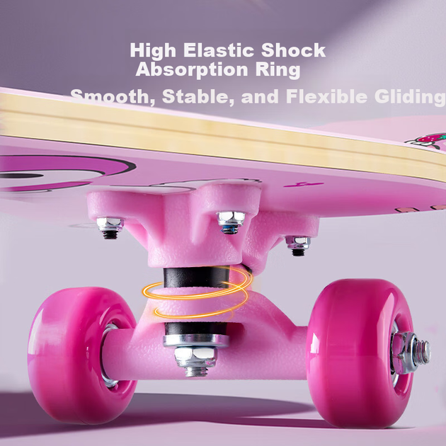 Детский скейтборд Xixia Kuromi Double Kickboard для девочек 6-12 лет, для начинающих, для занятий спортом на открытом воздухе, отличный подарок. - Фото 8 Детский скейтборд Xixia Kuromi Double Kickboard для девочек 6-12 лет, для начинающих, для занятий спортом на открытом воздухе, отличный подарок. - изображение 8