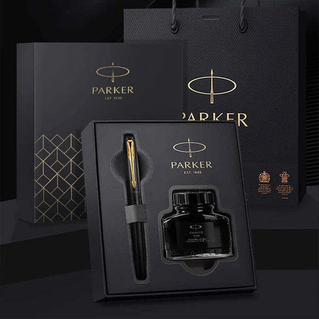 Ручка Parker Weiya XL Classic перьевая с черно-золотым зажимом, подарочная, с чернилами - Фото 4 Ручка Parker Weiya XL Classic перьевая с черно-золотым зажимом, подарочная, с чернилами - изображение 4