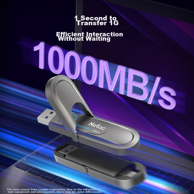 Твердотільний флеш-накопичувач Netac 1 ТБ USB 3.2, USB-накопичувач з двома інтерфейсами US9 Type-C, швидкість читання 1000 МБ/с, портативний комп'ютерний жорсткий диск, флеш-накопичувач, прискорення швидкості - зображення 6