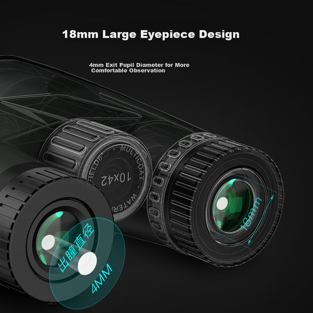 Бинокль Celestron Outland 10x42 Зеленый водонепроницаемый IPX7 - изображение 3