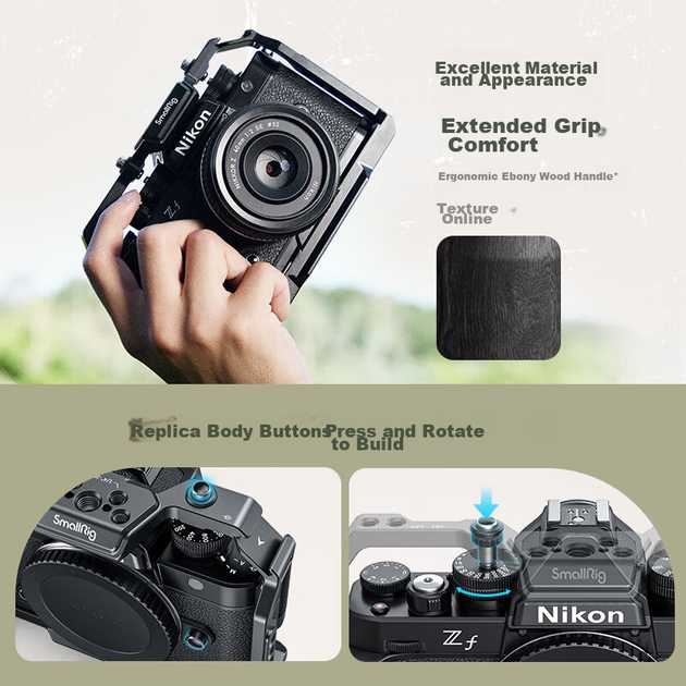 SmallRig 4262, сумісний з камерою Nikon ZF, кролячою кліткою, бездзеркальною та дзеркальною фотокамерою, швидкознімна розширювальна рамка, вертикальна ручна зйомка з L-подібною ручкою, аксесуари для зйомки - Фото 8 SmallRig 4262, сумісний з камерою Nikon ZF, кролячою кліткою, бездзеркальною та дзеркальною фотокамерою, швидкознімна розширювальна рамка, вертикальна ручна зйомка з L-подібною ручкою, аксесуари для зйомки - изображение 8