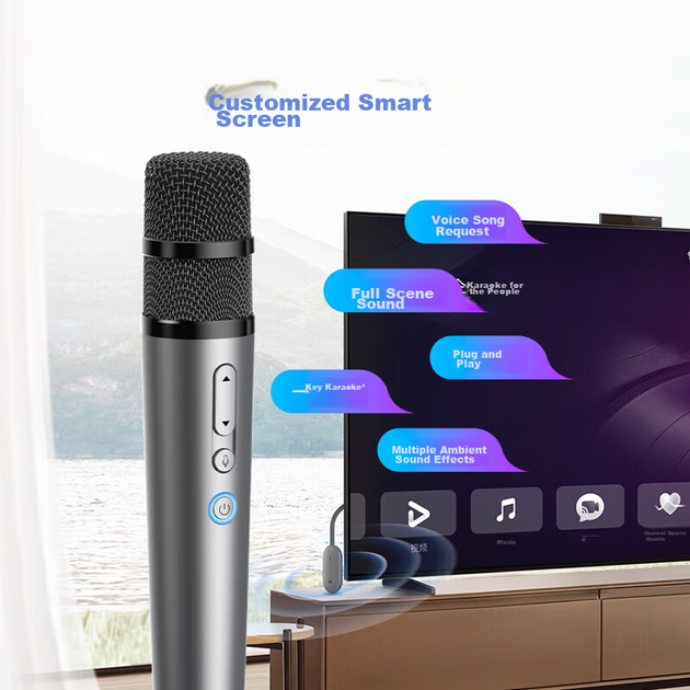Микрофон Hongmengzhixuan караоке для Huawei Smart Screen, беспроводной, для авто - изображение 4