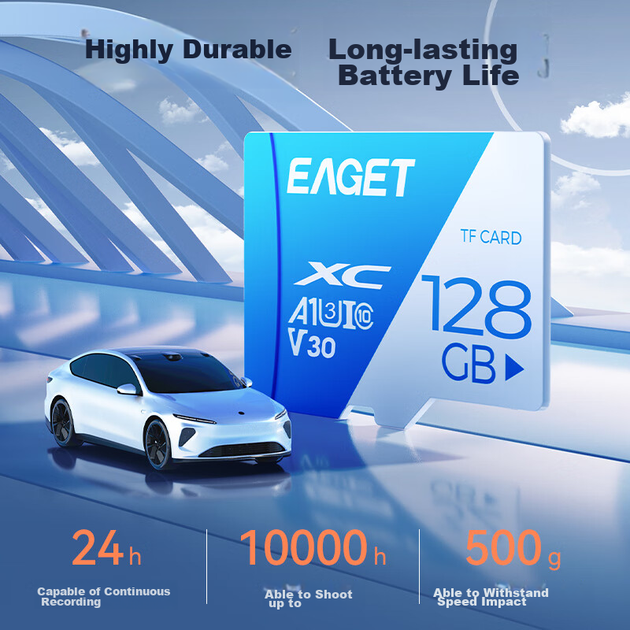 Карта памяти EAGET microSDXC 128GB Class 10 UHS-I U3 V30 A1 - Фото 7 Карта памяти EAGET microSDXC 128GB Class 10 UHS-I U3 V30 A1 - изображение 7