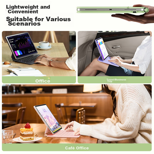 Чехол-клавиатура BOW HB354 Magic Control с подсветкой для iPad Air 4/5 и iPad Pro 11" Розовый - Фото 9 Чехол-клавиатура BOW HB354 Magic Control с подсветкой для iPad Air 4/5 и iPad Pro 11" Розовый - изображение 9