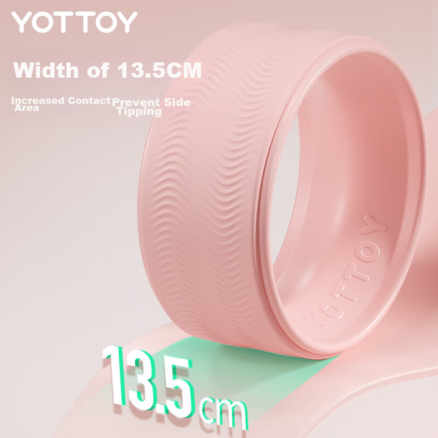 Колесо для йоги Yottoy для початківців, коло для йоги з прогинами спини, кільце для пілатесу, допоміжна практика, нековзне та стабільне, рожевий колір Моне - изображение 8